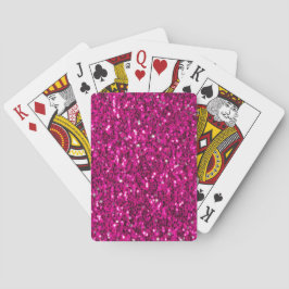 Varmt rosa glittrande falskt glitter casinokort