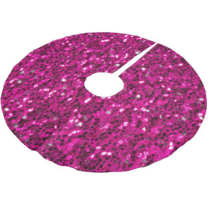 Varmt rosa glittrande falskt glitter julgransmatta borstad polyester