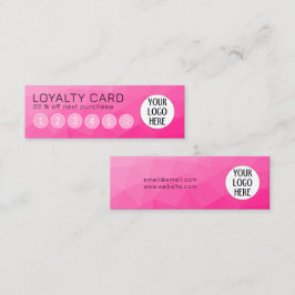 Varmt rosa gradient geometriskt nät anpassad logot lojalitetskort