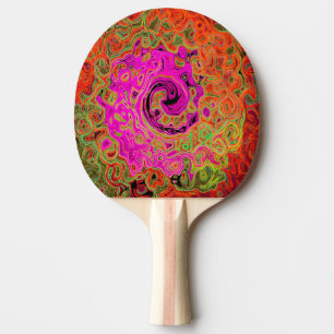 Varmt rosa groovy abstrakt retro flytande virvel pingisracket