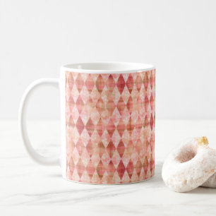 Varmt rosa Harlequin-diamantmönstrad kaffemugg