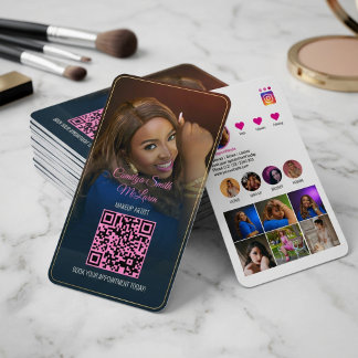 Varmt Rosa Instagram QR-kod Affärs-kort för Fläta Visitkort