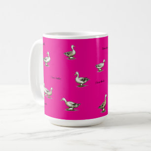 Varmt Rosa Jag Älskar Ankor Kaffemugg