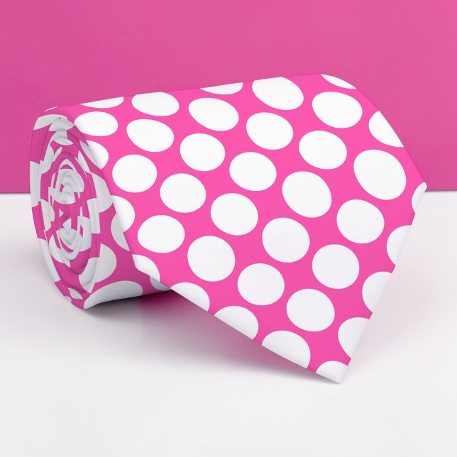 Varmt rosa jätteprickig specialbeställd slips (Skapare uppladdad)