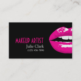 Varmt Rosa Läpp Makeup Artist Visitenkort Visitkort