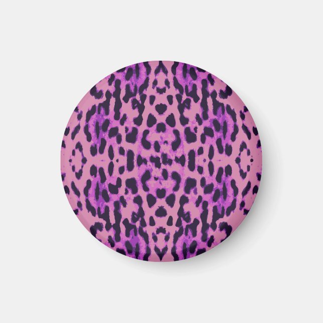 Varmt Rosa Leopardpälsfläckar Mönster Magnet (Framsidan)