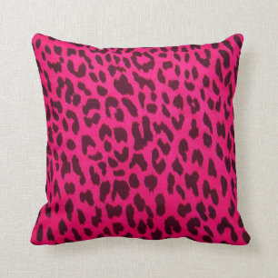Varmt Rosa Leopardtryckt Kudd Kudde