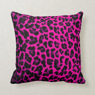 Varmt Rosa Leopardtryckt Kudd Kudde