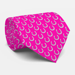 Varmt Rosa Mikro Hästsko Tryck Derby Slips
