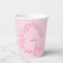 Varmt Rosa Modern Skrift Feminint Initial Namn