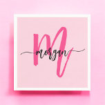 Varmt Rosa Modern Skrift Feminint Initial Namn Pappersservett<br><div class="desc">Förhöj din tillställning med våra varmgrå moderna typsnitts- och flicknamnservetter! Med en djärv varmgrå design är dessa servetter personliga med ditt namn i ett chic modernt typsnitt för en anpassad, stilren touch. Perfekta för fester, shower eller någon speciell tillställning, tillför de en färgklick och elegans till din dukning. Tillverkade av...</div>
