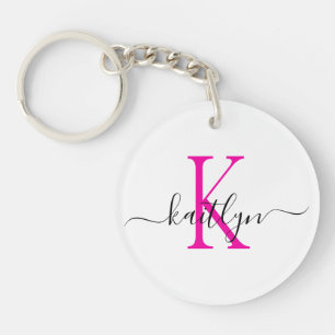 Varmt Rosa Namn Initial Monogram