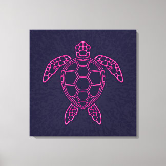 Varmt rosa neonlavasköldpaddsdesign canvastryck
