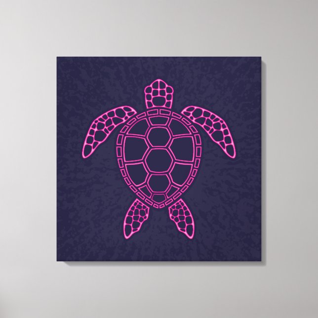 Varmt rosa neonlavasköldpaddsdesign canvastryck (Framsida)