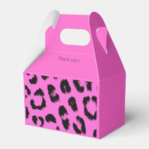 Varmt rosa och svart leopardtryck presentaskar