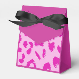 Varmt rosa och svart leopardtryck presentaskar
