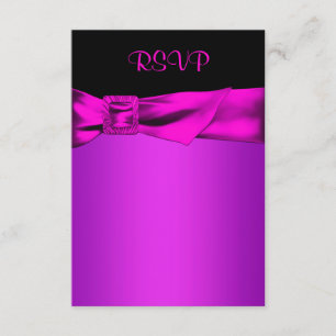 Varmt rosa och svart RSVP OSA Kort