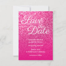 Varmt rosa ombré glitter Spara datum