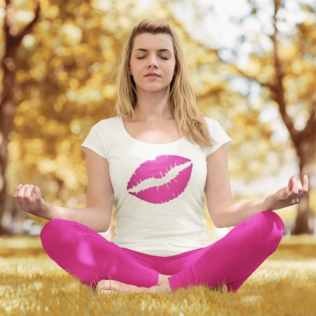 Varmt rosa ombre-läppstift Kyss T Shirt (Hot Pink Lipstick)