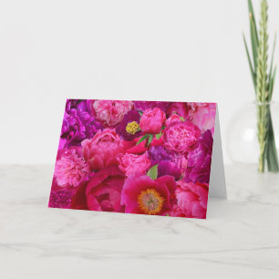 Varmt Rosa Peony Collage Kort