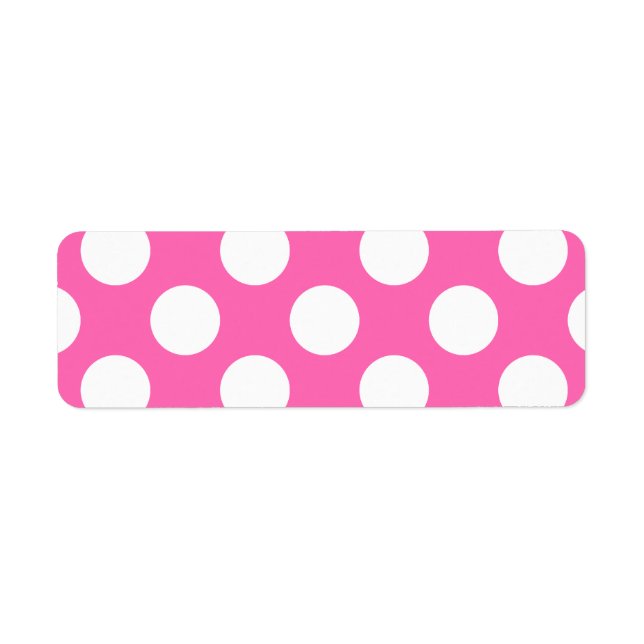 Varmt Rosa Prickar Returadress Etikett (Framsidan)