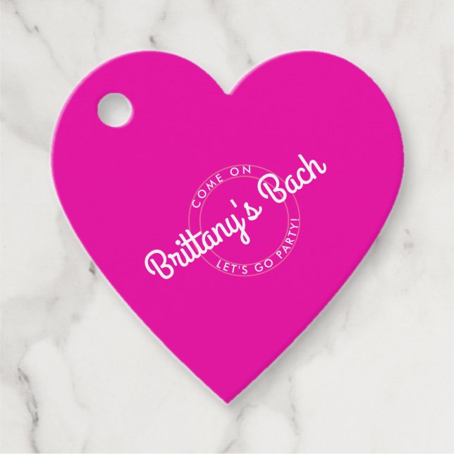 Varmt Rosa Retro Docka Låt Oss Festa! Gåvor Etiketter (Framsida)