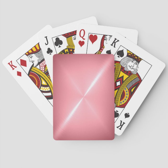 Varmt rosa rostfritt blank metallisk kortlek (Baksidan)