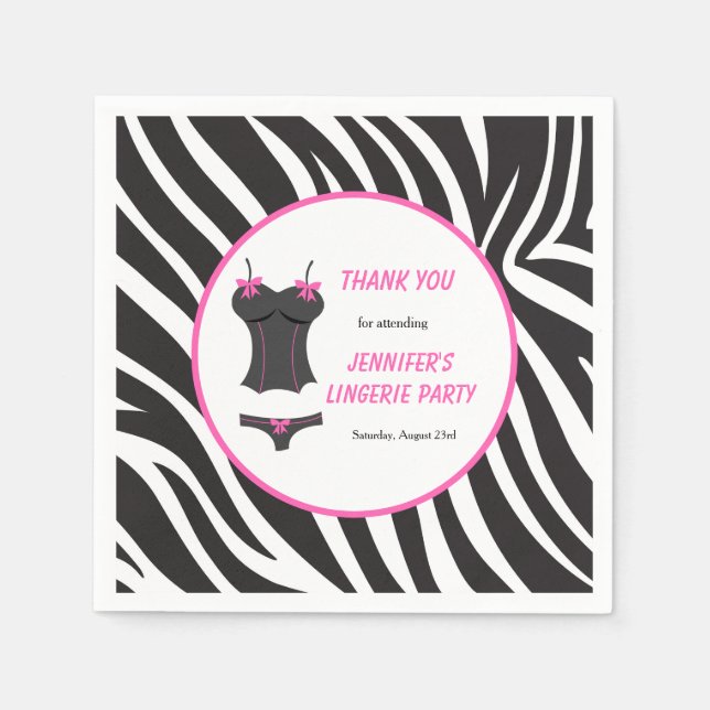 Varmt Rosa Underkläder Party Tack Pappersservett (Framsidan)