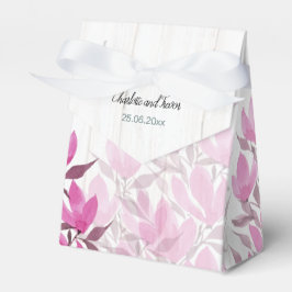 Varmt rosa vildblommor akvarell handmålad presentaskar