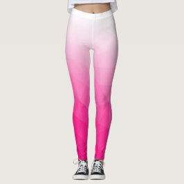 Varmt rosa vit gradient geometrisk nätmönster leggings