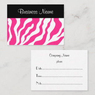 Varmt Rosa Zebra Möteskort Tidsbeställning Kort