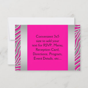Varmt rosa zebra RSVP