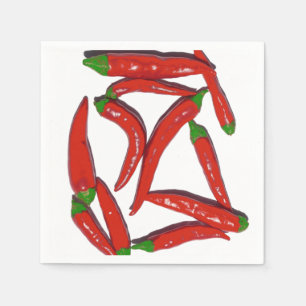 Varmt rött Chilipepparmönster Pappersservett