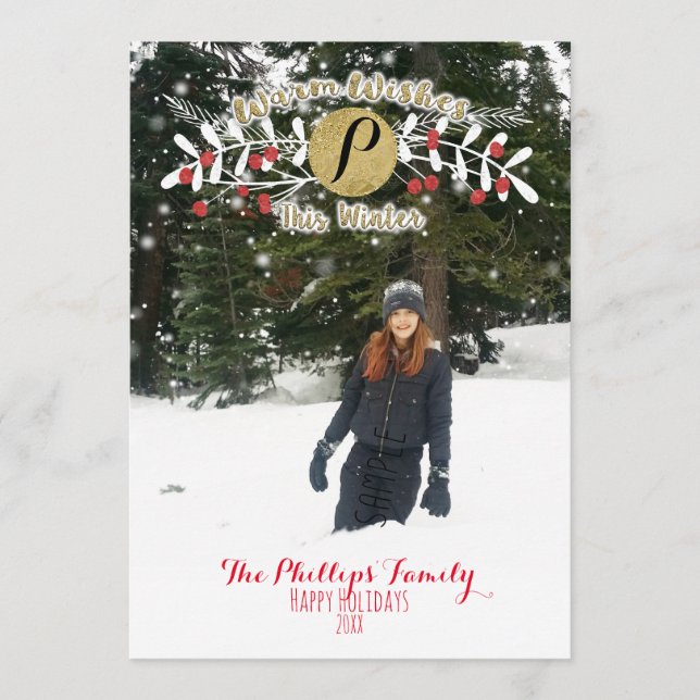 Varmt välkommen denna vinter jul helgdag foto julkort (Framsida)