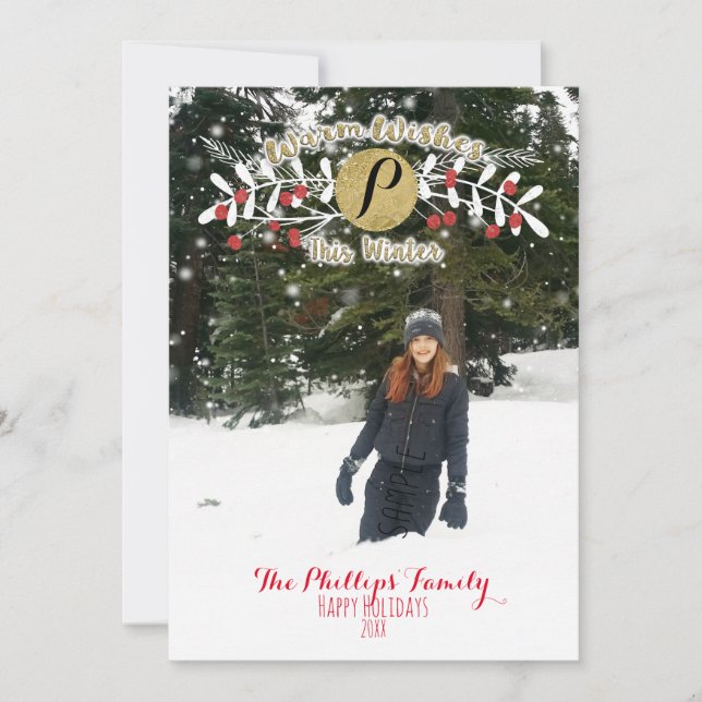 Varmt välkommen denna vinter jul helgdag foto julkort (Framsida)