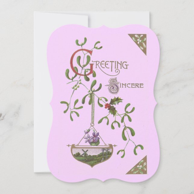 "Varmt välkommen" Vintage tom kort (Framsida)