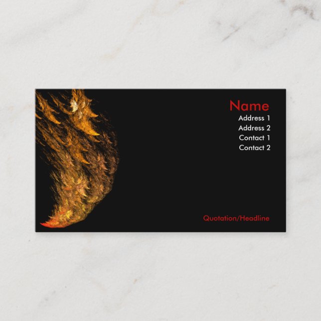 Varmt varmt varmt! Känselförnimmelse Visitkort (Framsida)