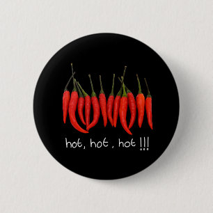 varmt, varmt, varmt varmt chiliemblem knapp