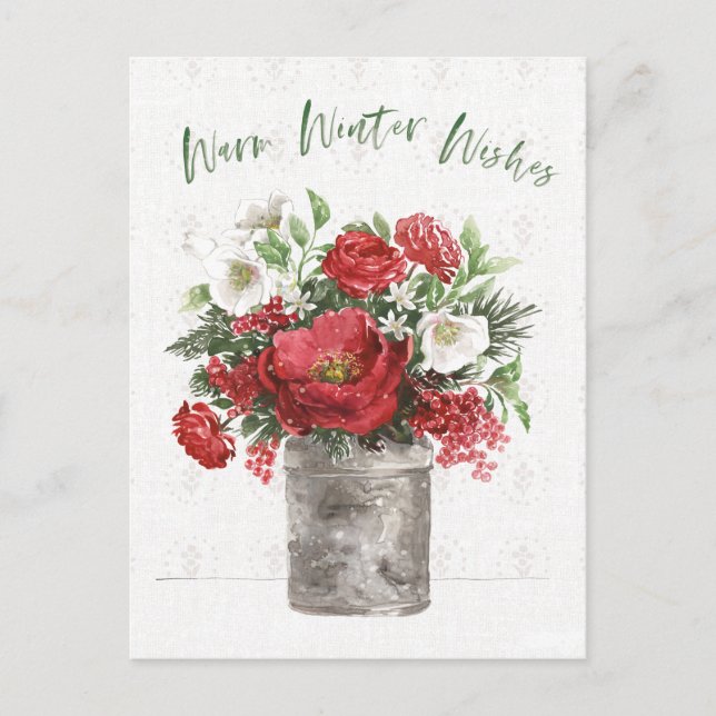 Varmt vinterönskningar helg vykort (Framsida)