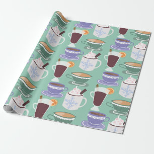 Varmt wintry drinktryck presentpapper