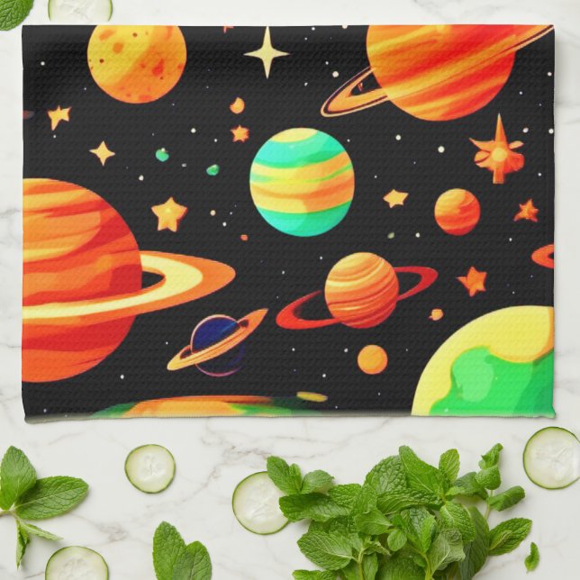 Varmtandad konsomisk Tecknad konst Kökshandduk (Vikta)