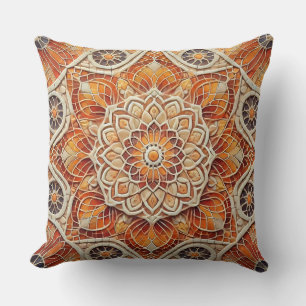Varmtonad Mandala Art Kudde