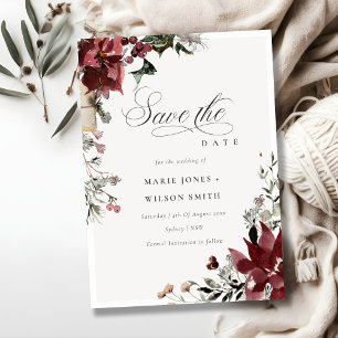Varmvinter Festive Foliage Save Date Card Tack Kort