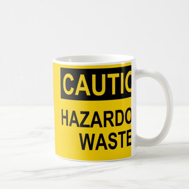 Varna farlig avfalls kaffemugg (Höger)