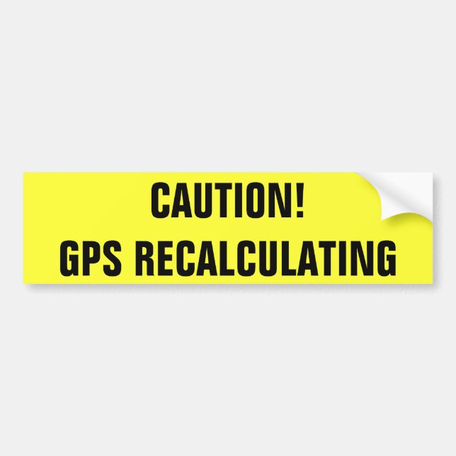Varna! Gps-omräkning Bildekal (Framsidan)