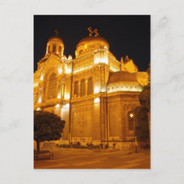 Varna katedral på natten vykort