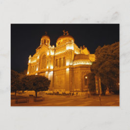 Varna katedral på natten vykort