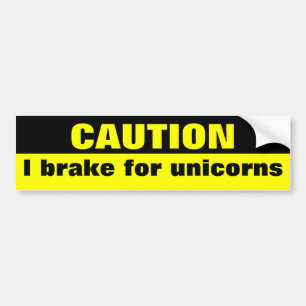 Varna mig bromsar för unicorns bildekal