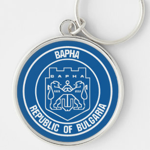 Varna Round Emblem Rund Silverfärgad Nyckelring