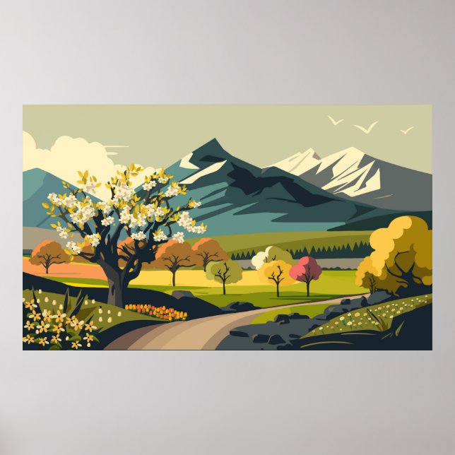 Vårnaturslandskap Poster (Framsidan)